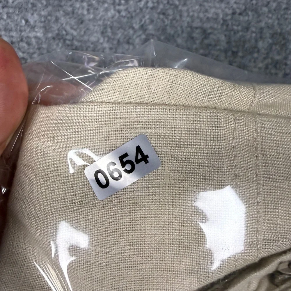 Perry Ellis Linen Drawstring Pants Men's 36x30 Beige 100% Linen Relaxed Fit